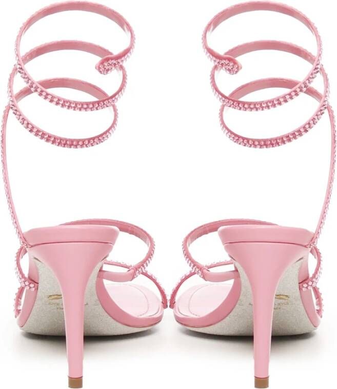 René Caovilla Roze Leren Sandalen Made in Italy Pink Dames