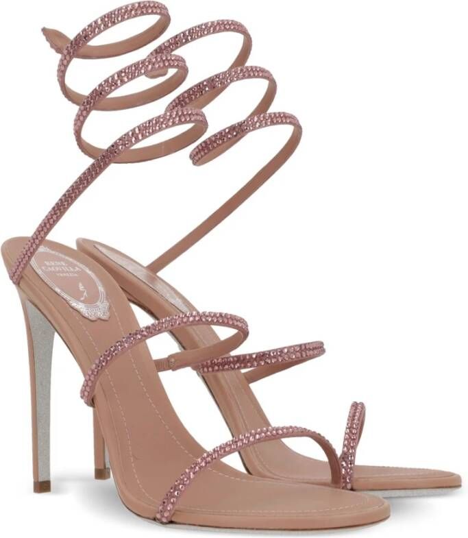 René Caovilla Roze sandalen met kristallen versiering Pink Dames