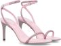 René Caovilla Roze satijnen stiletto sandalen met strass Pink Dames - Thumbnail 2