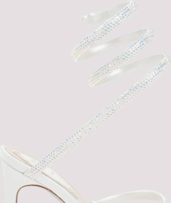 René Caovilla Witte Strass Stiletto Sandalen White Dames