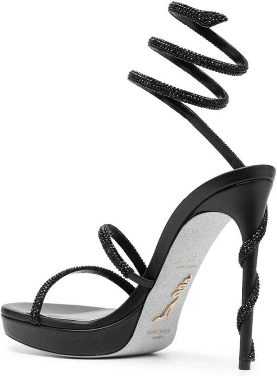 René Caovilla Zwarte hoge hak statement sandalen Black Dames