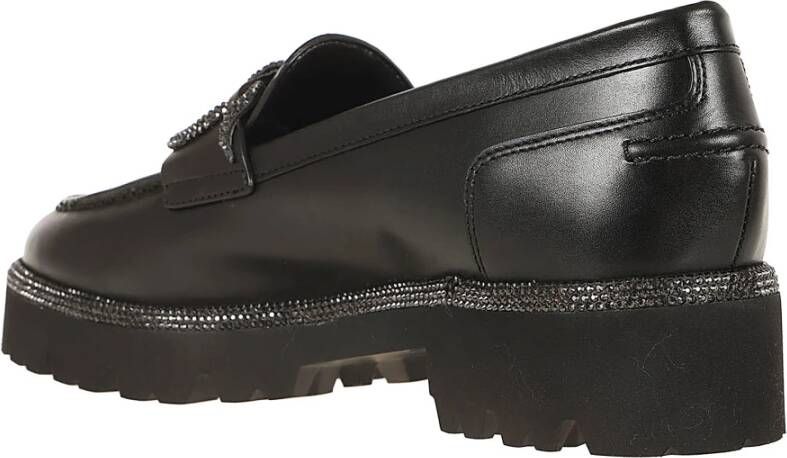 René Caovilla Zwarte Loafer Schoenen voor Vrouwen Black Dames