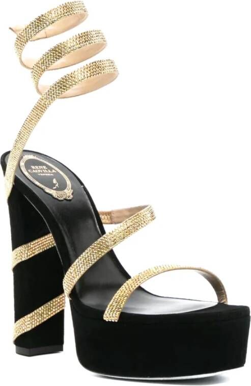 René Caovilla Zwarte Strappy Sandalen Black Dames