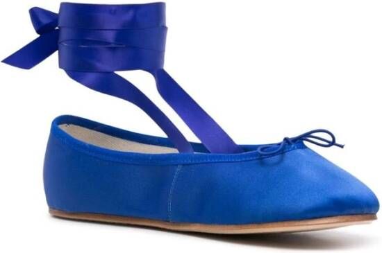 Repetto Blauwe Satijnen Ballet Flats Blue Dames