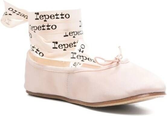 Repetto Roze Satijnen Enkelband Ballet Flats Pink Dames