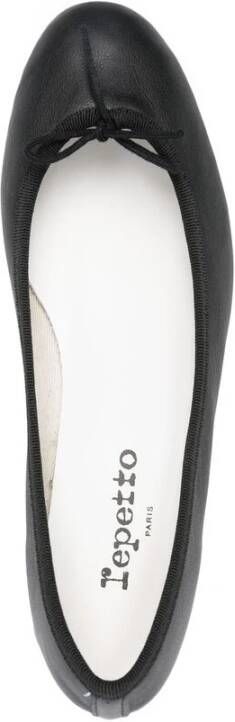 Repetto Zwarte Leren Ballet Flats met Lint Black Dames