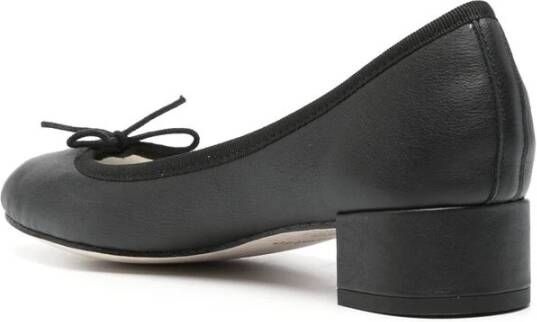 Repetto Zwarte Leren Ballet Flats met Lint Black Dames