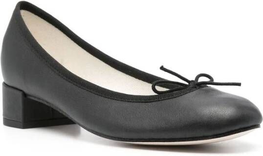 Repetto Zwarte Leren Ballet Flats met Lint Black Dames