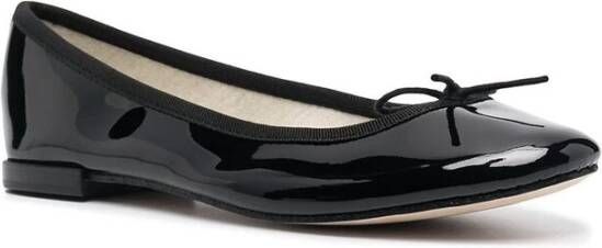 Repetto Zwarte leren instappers met strikdetail Black Dames