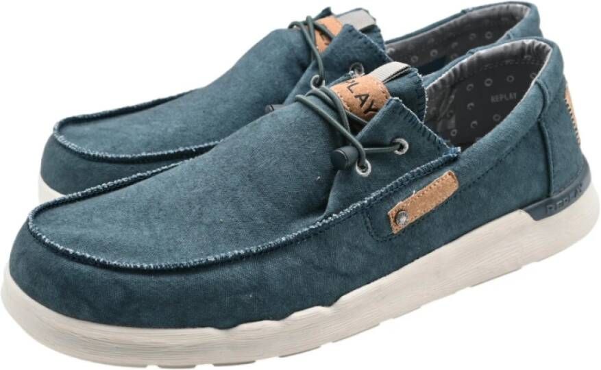 Replay Casual Veterschoenen Navy Katoen Green Heren