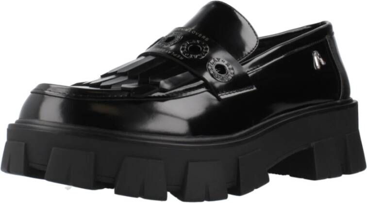 Replay Stijlvolle Loafers Kabel Moccasins Black Dames