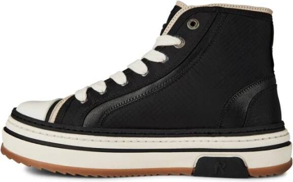 Represent Hoge Sneakers Zwart Wit Rubberen Zool Black Heren