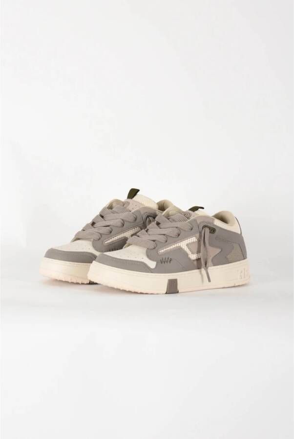 Represent Leren Sneakers met Nylon Inzetstukken Beige Heren