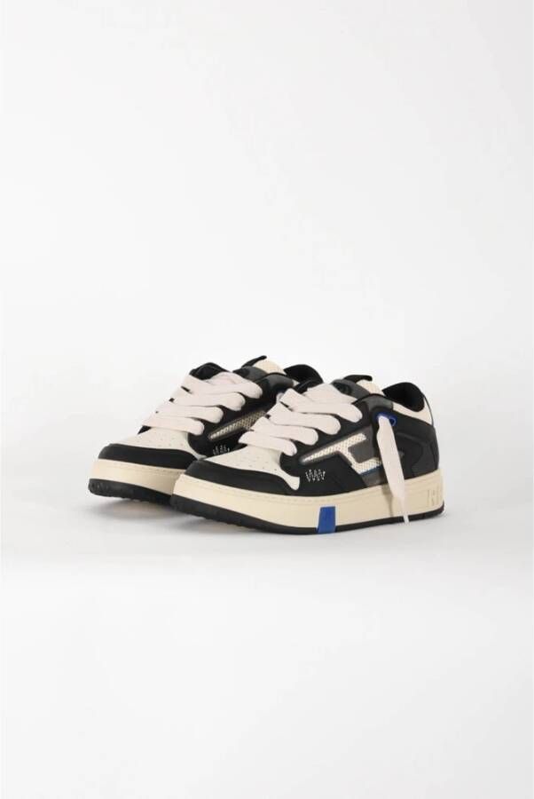 Represent Leren Sneakers met Nylon Inzetstukken Black Heren