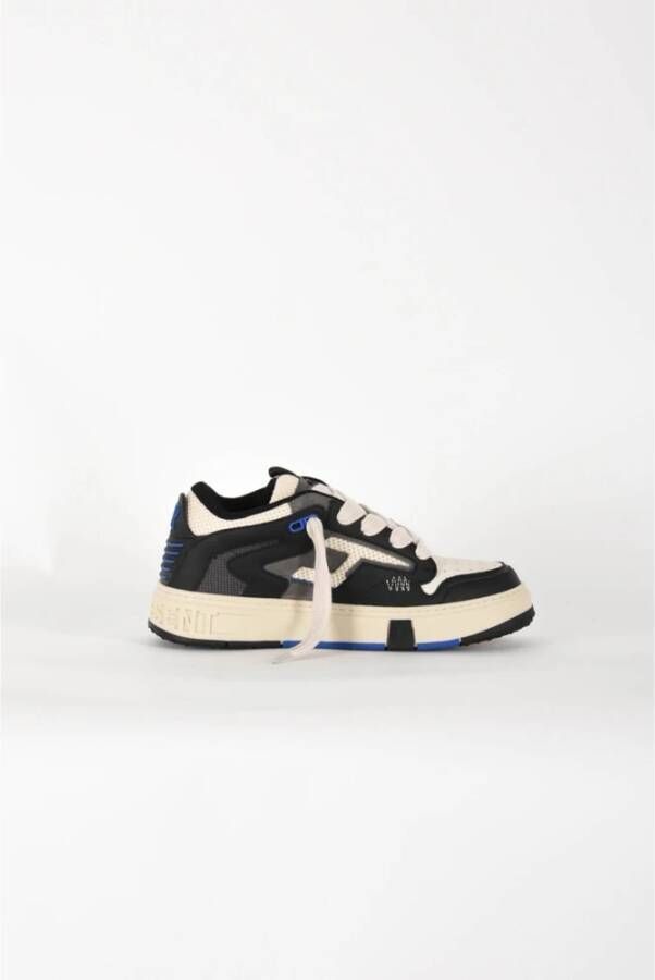 Represent Leren Sneakers met Nylon Inzetstukken Black Heren