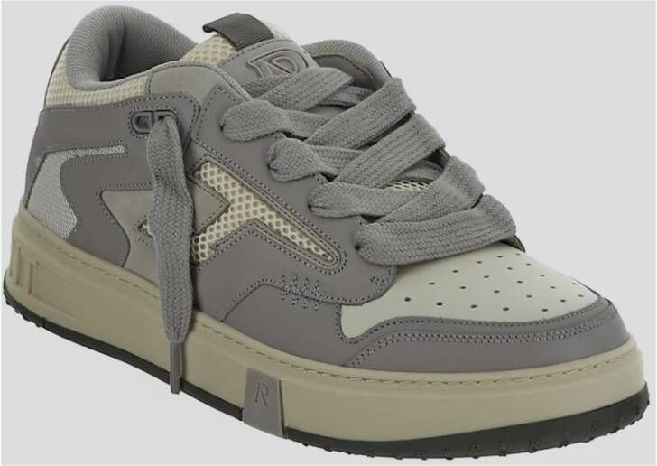 Represent Leren Vetersneaker Gray Heren