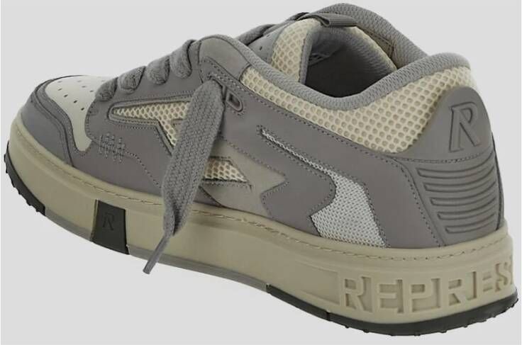 Represent Leren Vetersneaker Gray Heren