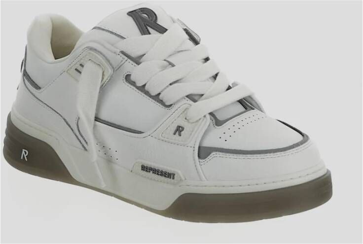 Represent Leren Vetersneaker White Heren