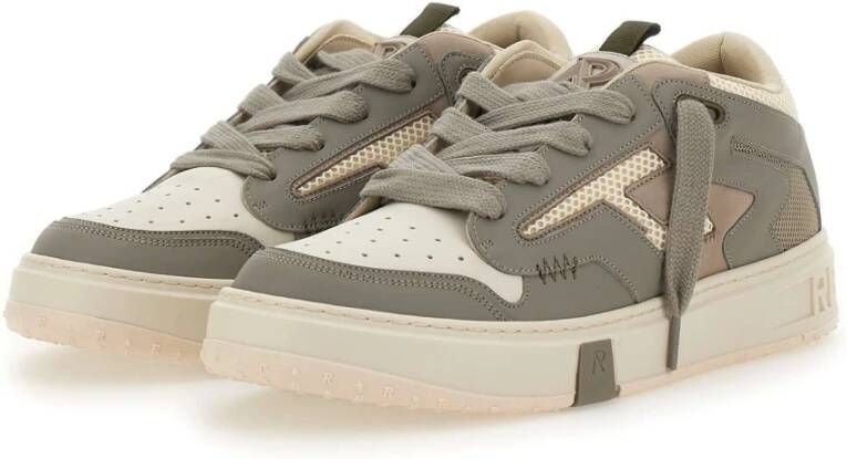 Represent Taupe en Crème Leren Sneakers Gray Heren