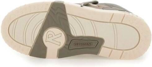 Represent Taupe en Crème Leren Sneakers Gray Heren