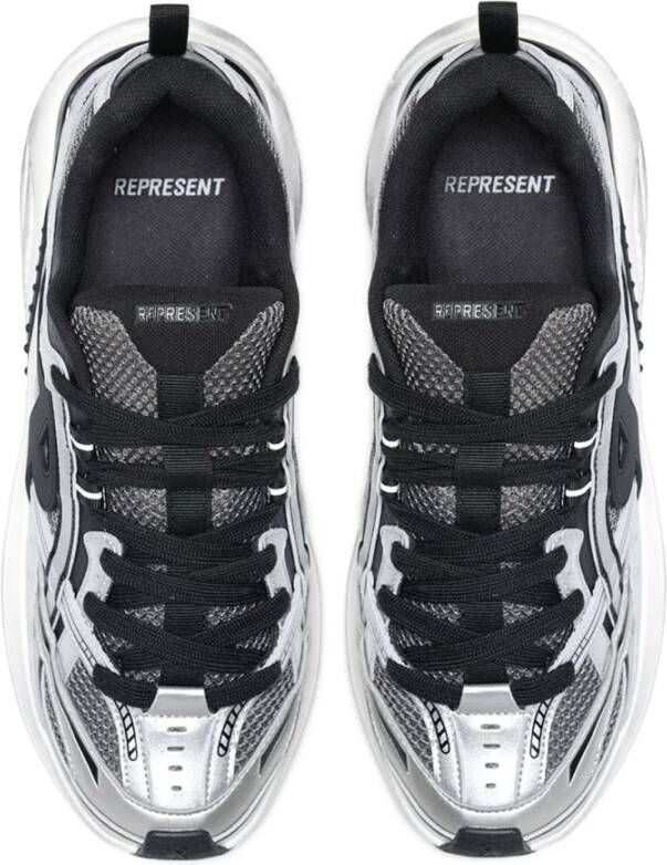 Represent Zilveren Mesh Runner Sneakers Gray Heren