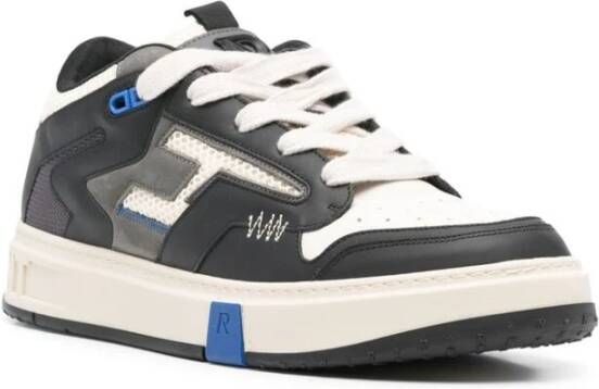 Represent Zwart Wit Leren Veterschoenen Black Heren