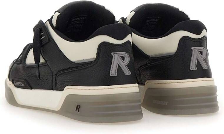 Represent Zwarte Leren Heren Sneakers Black Heren