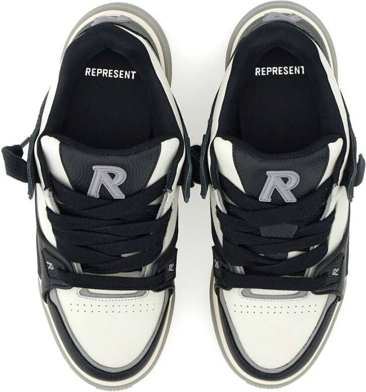 Represent Zwarte Leren Heren Sneakers Black Heren