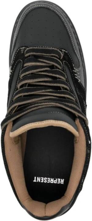 Represent Zwarte Suède Sneakers Contraststiksels Black Heren