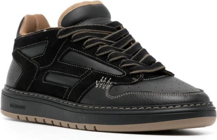 Represent Zwarte Suède Sneakers Contraststiksels Black Heren