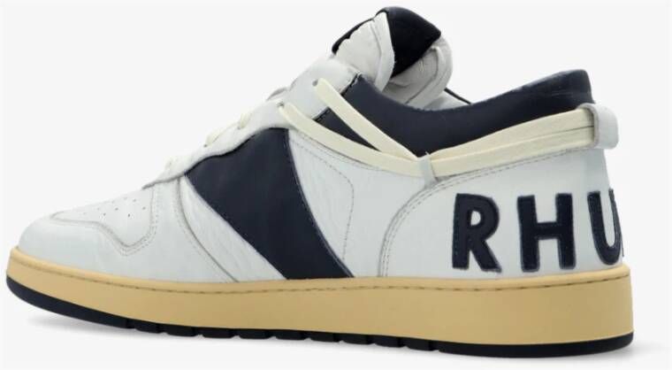 Rhude Tweekleurige lederen reheaks sneakers Wit Heren