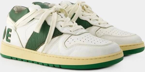 Rhude Wit Groen Leren Lage Sneakers Multicolor Heren