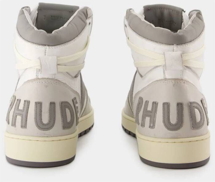 Rhude Witte Leren Hi-Top Sneakers White Heren