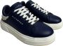 Richmond Blauwe leren sneaker met wit logo Blue Heren - Thumbnail 3