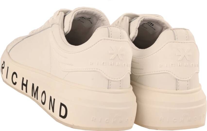 Richmond Minimalistische Sneaker met Logo Belettering Beige Dames