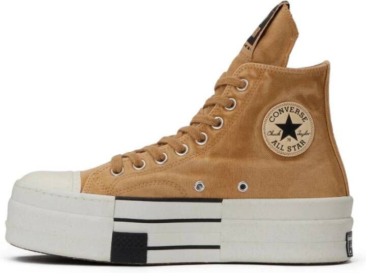 Rick Owens Blonde Hi-Top Platform Sneakers Beige Dames