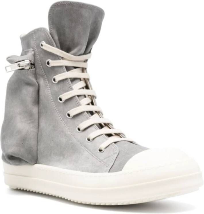 Rick Owens Cargo Sneakers in Denim Finish Gray Heren