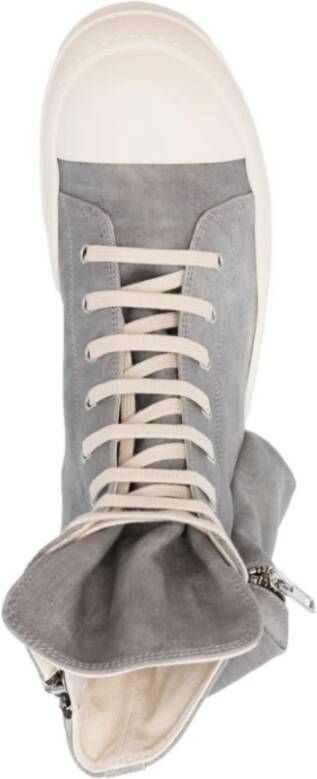 Rick Owens Cargo Sneakers in Denim Finish Gray Heren