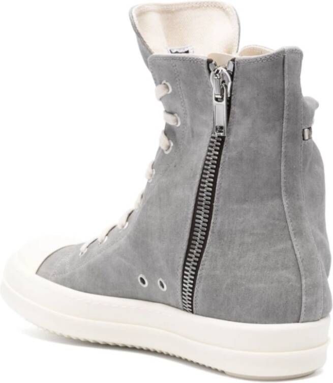 Rick Owens Cargo Sneakers in Denim Finish Gray Heren