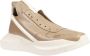 Rick Owens Contrast Side Stripe Leren Sneakers Beige Heren - Thumbnail 2