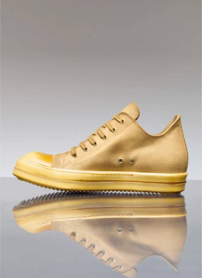 Rick Owens Corduroy Lage Top Sneakers Yellow Heren