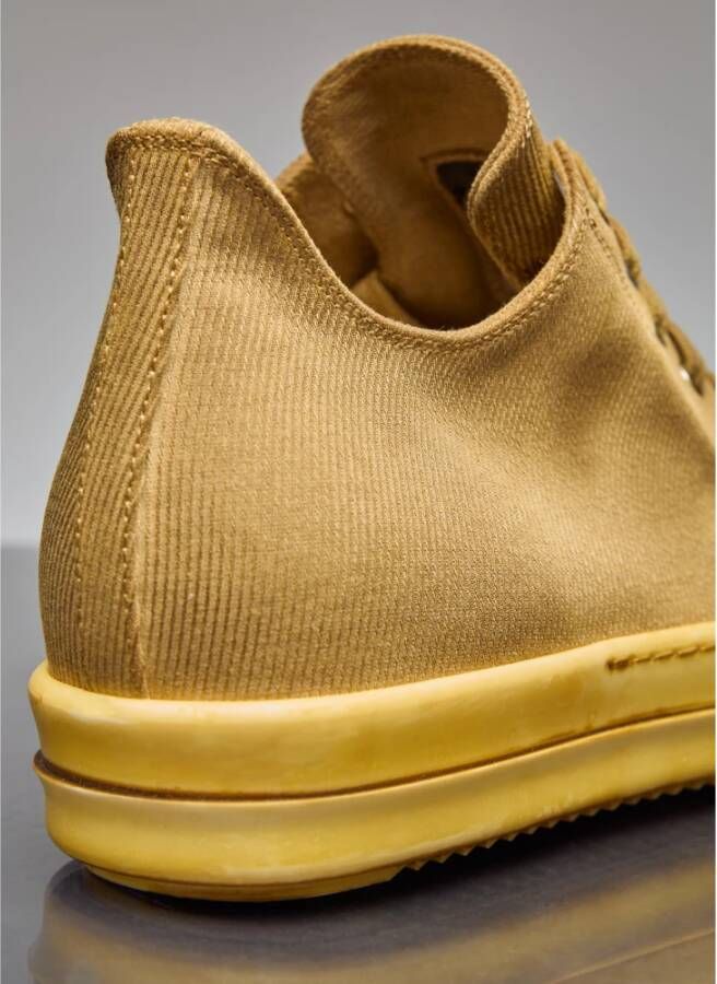 Rick Owens Corduroy Lage Top Sneakers Yellow Heren