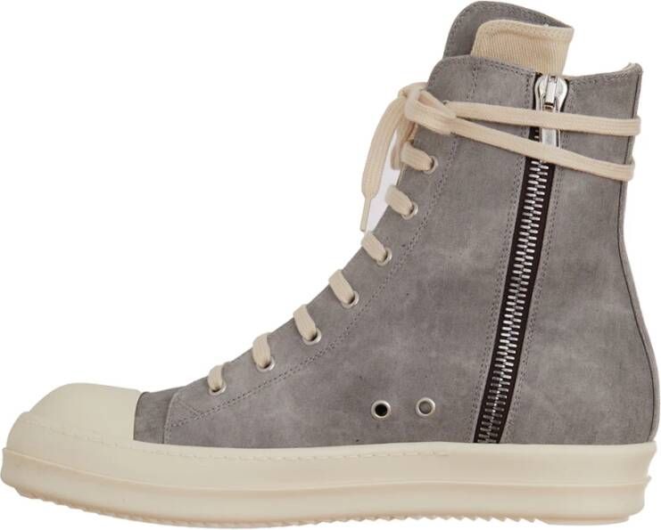 Rick Owens Denim Cargo High Top Sneaker Gray Heren