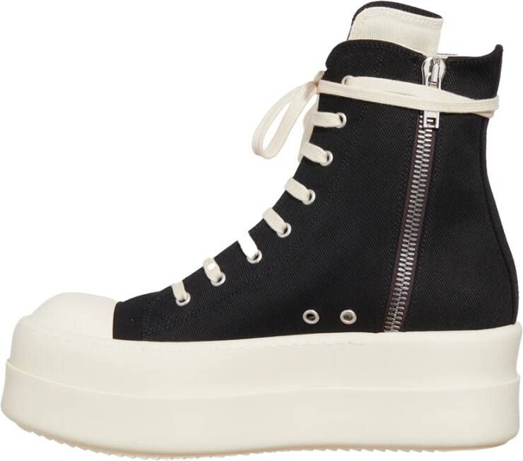 Rick Owens Denim Double Bumper Sneaker Black Dames