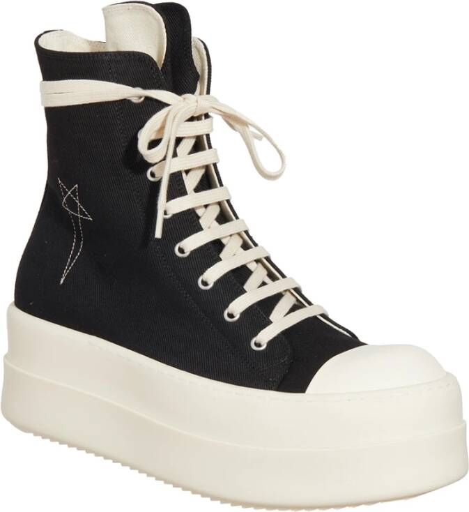 Rick Owens Denim Double Bumper Sneaker Black Dames