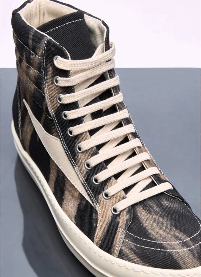 Rick Owens Denim Grafische Vintage Sneakers Multicolor Heren