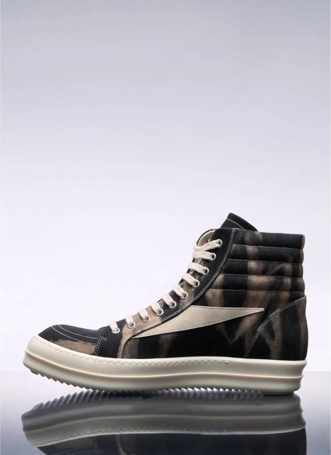 Rick Owens Denim Grafische Vintage Sneakers Multicolor Heren