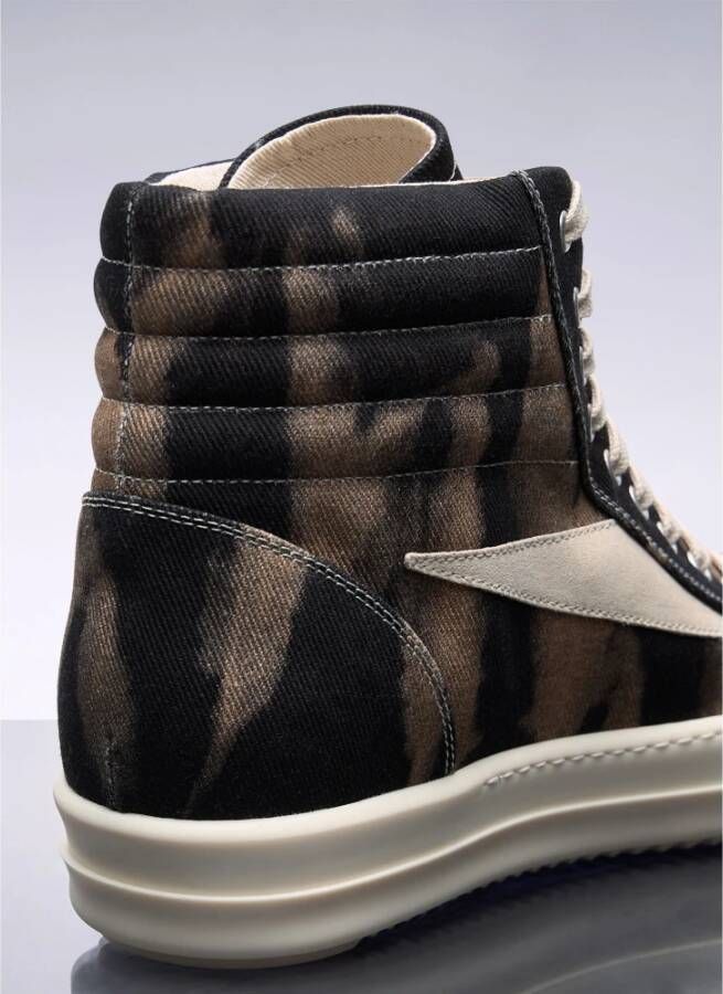 Rick Owens Denim Grafische Vintage Sneakers Multicolor Heren