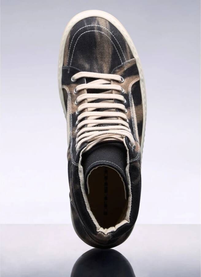 Rick Owens Denim Grafische Vintage Sneakers Multicolor Heren