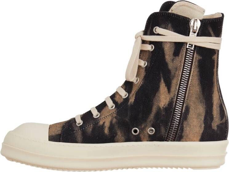 Rick Owens Denim High Top Sneaker Brown Dames